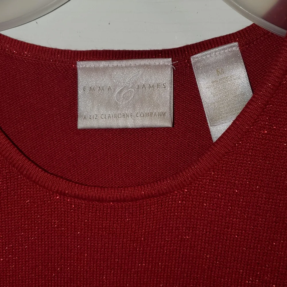 5 for $25 | Vintage Emma James Shimmer Short Sleeve Blouse and Cardigan Set